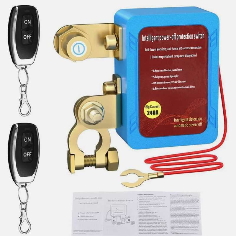 智能遥控汽车断电器开关12V240A汽车电瓶遥控无线控制远程断电器