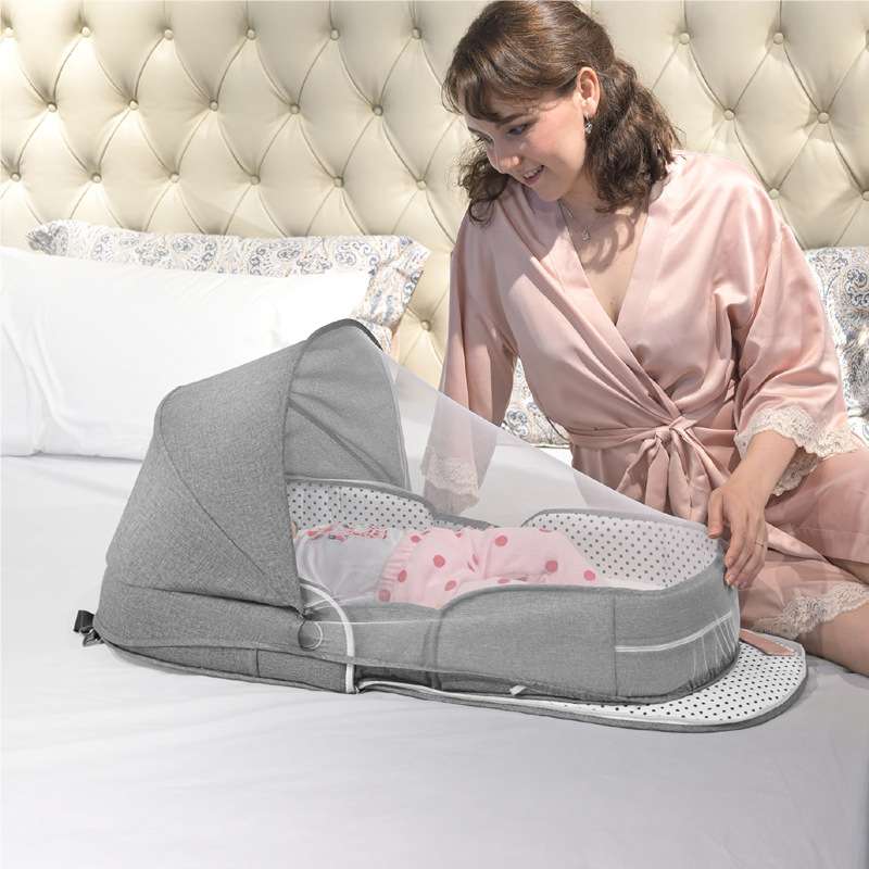 婴儿床便携式可移动床中床多功能可折叠宝宝床bb床带蚊帐