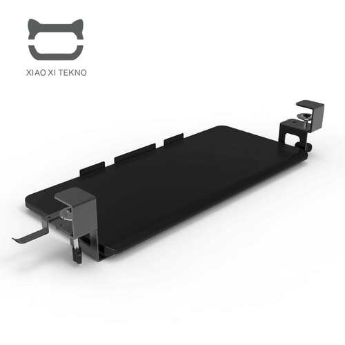 键盘托架免打孔电脑抽屉托架免安装桌面滑轨夹桌支架带挂物钩