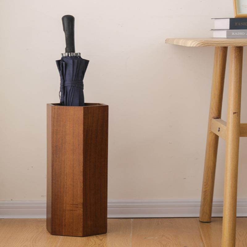 ll北欧日式复古实木制伞架木质伞桶酒店客厅家居个性创意雨伞收纳