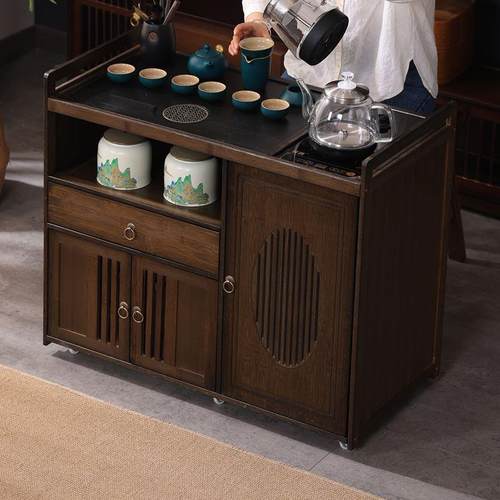 移动边几家用茶桌茶台非实木小茶车客厅泡茶几茶具套装烧水壶一体