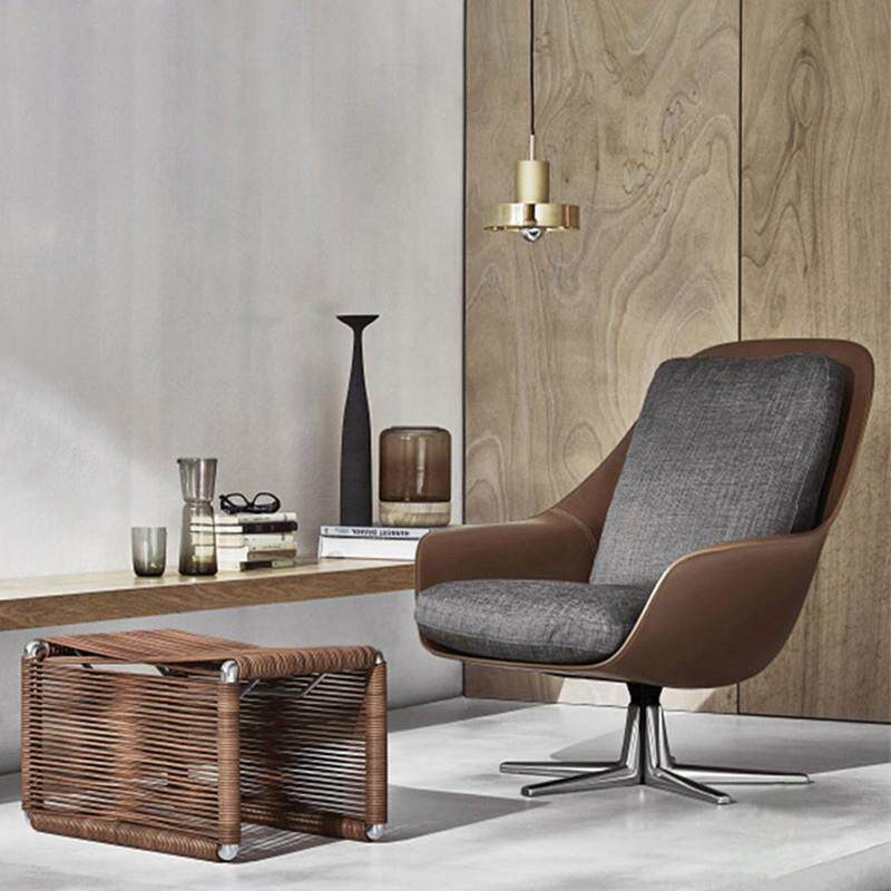 意式极简单人沙发椅简约现代北欧休闲老虎椅设计师款时尚单椅转椅