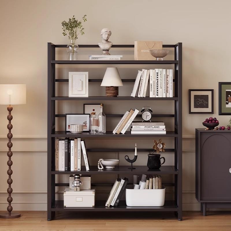 铁艺书架落地置物架客厅家用展示架多层收纳现代简约卧室书柜小型