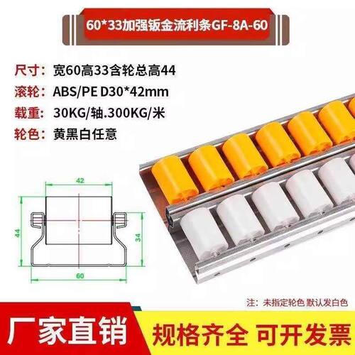 6025加强钣金流利条滑轨货架铝合金线棒滑轮轨道手动