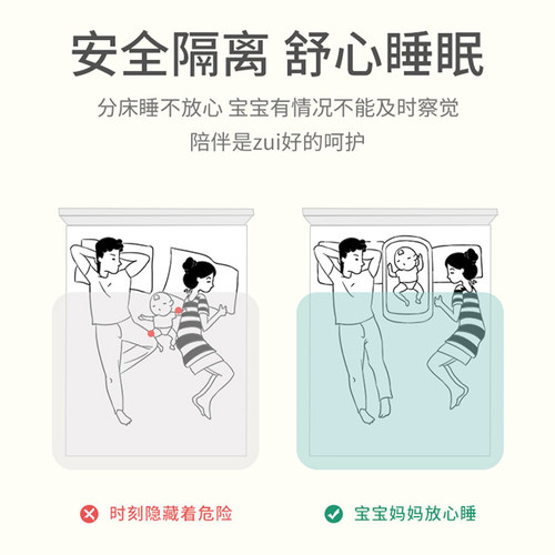 宝宝防压床中床大月龄新生婴儿床上床防护躺睡神器婴儿床围栏便携