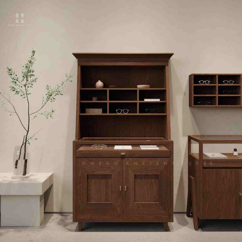 木质多格柜眼镜柜饰品珠宝文物收藏品玉瓷器古董展示柜博物馆靠墙