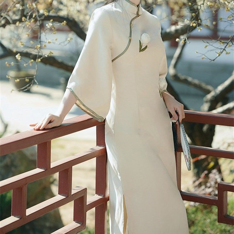 速发旗袍改良时尚年轻款小个子202年春款新中式装连衣裙