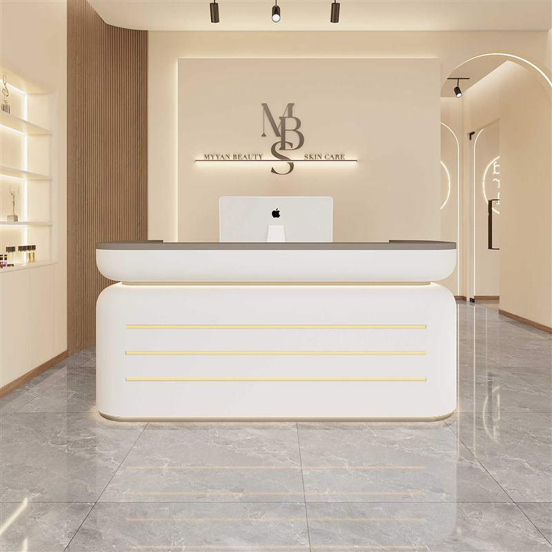 速发院收银台服装简台弧吧台桌店约培训公司前圆接待柜台