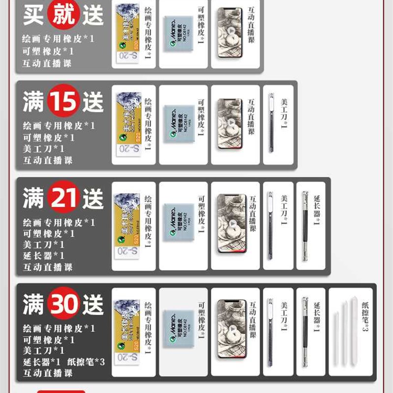 速发毕加索笔描铅笔绘软炭素美术生专用2h2b4b6b8b14b碳笔画中硬