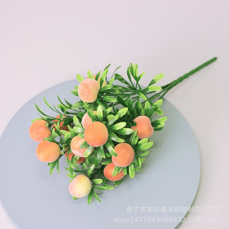 速发跨设水果蔬菜桃子家居摆境店面装饰摆件水蜜桃具道花