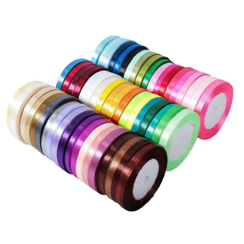 25yds/Rl 6mm Sati Ribbos  Weddig Birthd Pty Gi