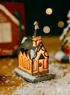 速发杂啊圣诞节雪物小屋礼夜灯可爱创意桌面装饰治愈摆件生小礼品