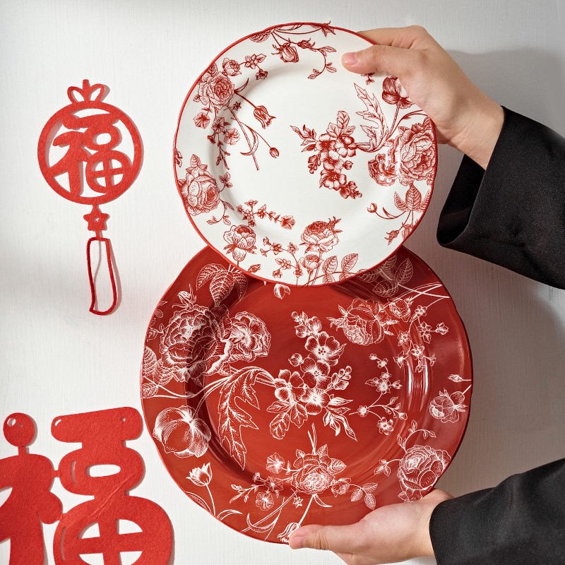 速发值国风盘子菜盘家高2025新款餐具饭盘用颜中高级感特别好看平