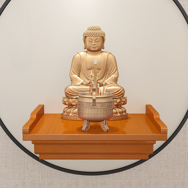 速发佛龛供台实神佛台供奉观音壁挂式小佛龛神台木龛台佛柜