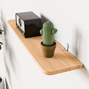 速发隔板置物架实木挂墙装饰架舍物子卧室创意墙上展示架置宿板免