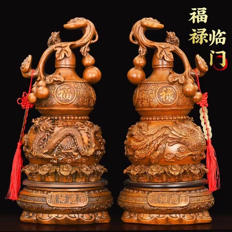 速发福禄临门业芦摆件龙凤如意客厅玄关酒柜办公室装饰店铺开葫礼