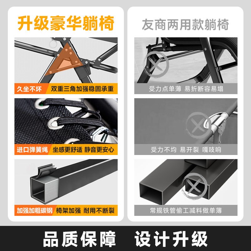 速发折叠椅子家用台休闲睡椅2026新款躺椅可坐可躺折叠午休老人椅
