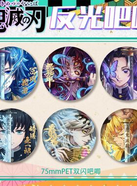 鬼灭之刃反光吧唧双闪九柱拔刀系列富冈义勇时透蜜璃浮雕徽章谷子