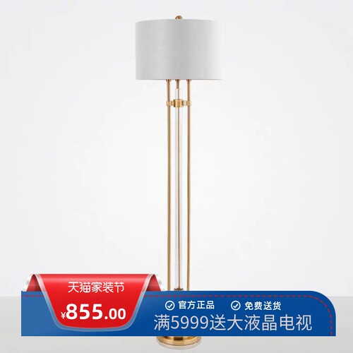 金属落地灯客厅设计师主卧立式玻璃管样板房灯具暖光LED现简约