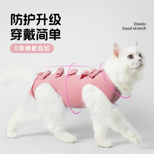 猫咪绝育服母猫手术服薄款透气戒奶断奶衣服公猫防舔术后四脚绑带