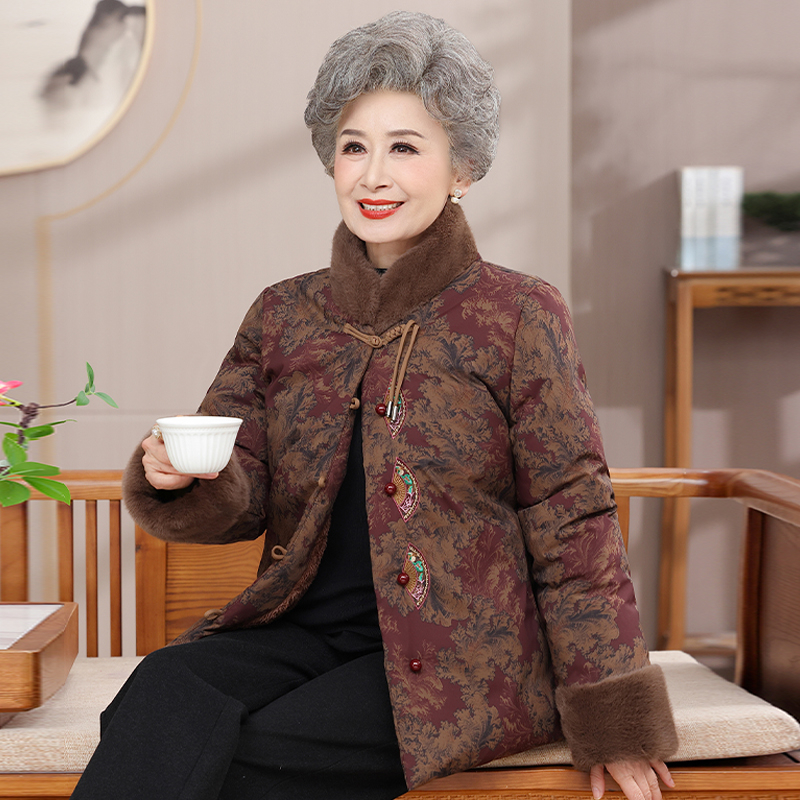 奶奶冬装老年人冬季棉服2025新中式保暖老太太棉袄加绒加厚妈妈女