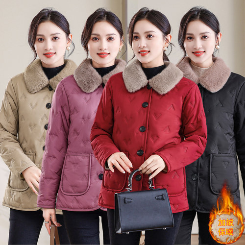 妈妈冬装棉服短款2025中老年冬季棉袄外套洋气中老年女士棉衣新款