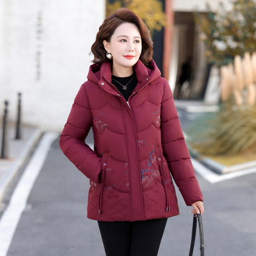 中年妈妈冬装羽绒棉服洋气保暖棉衣2025新款中老年秋冬棉袄外套女