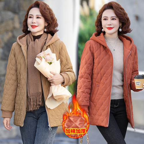 妈妈冬装棉衣外套2025新款加厚羽绒棉服中老年人时尚大码保暖大衣