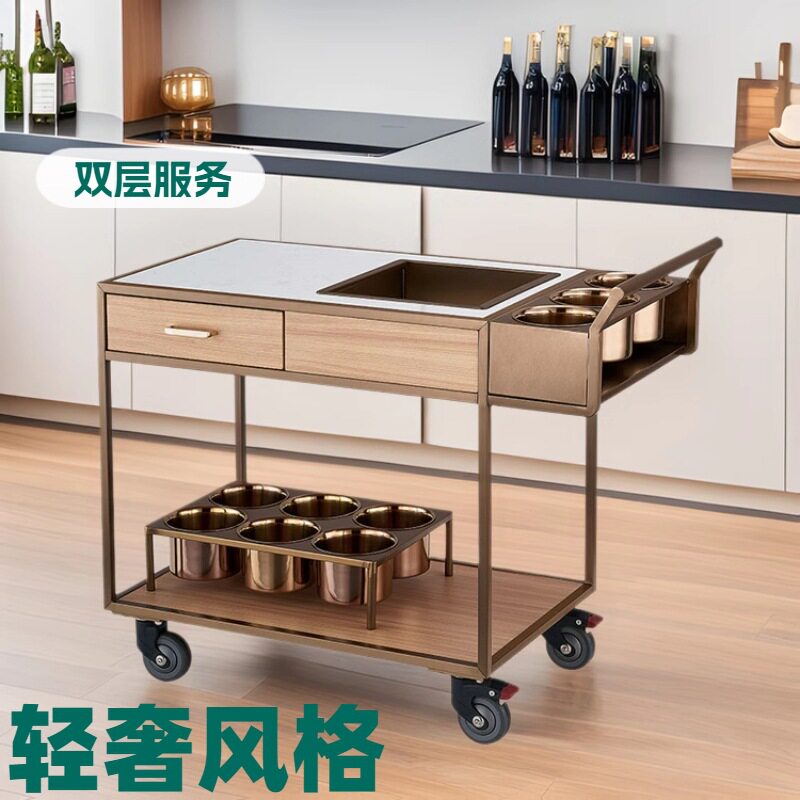 广州南方酒店送餐车酒水车商用手推服务车移动餐厅茶水车C-115