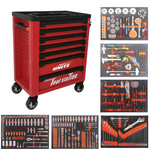 优耐特（UNITE） 7层工具车+421件综合机修保养工具组套 U-C700D