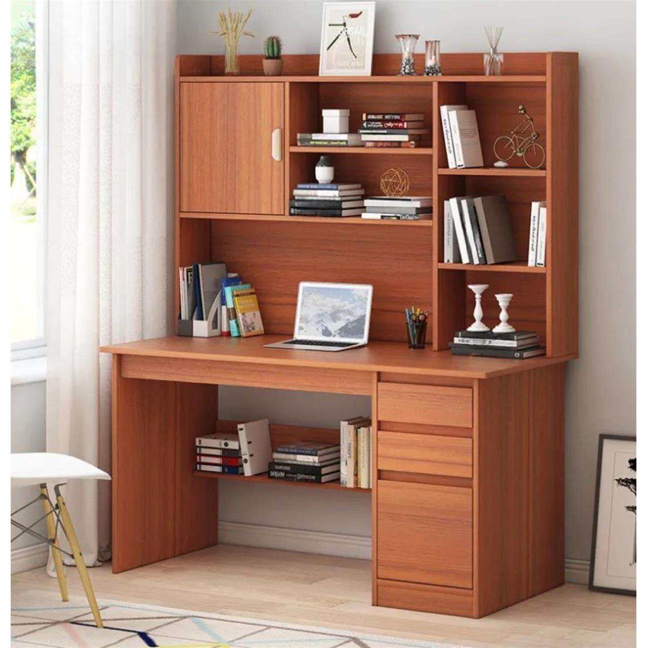 学生学习桌一套办公电脑桌子椅子家用简约台式小桌子书桌书柜一体