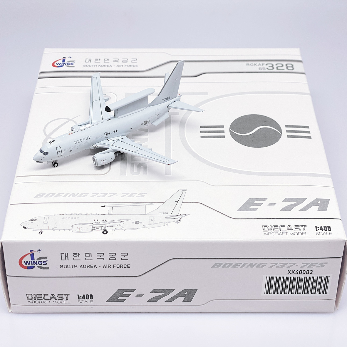 JC Wings XX40082 韩国空军 E-7A 65-328 预警机 1:400 合金飞机