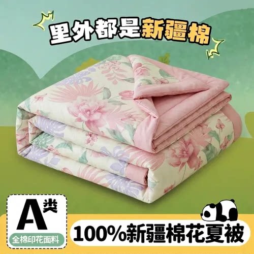 a类100%里外全棉夏凉被空调薄被