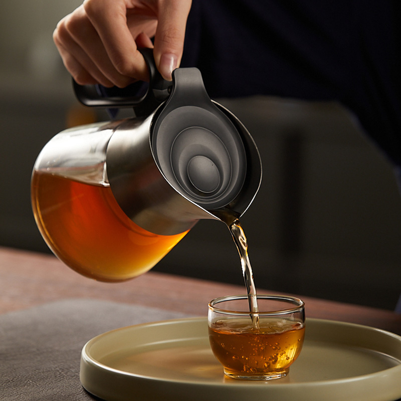 哲品入一山河飘逸壶飘逸杯泡茶壶茶水分离玻璃大容量懒人泡茶神器