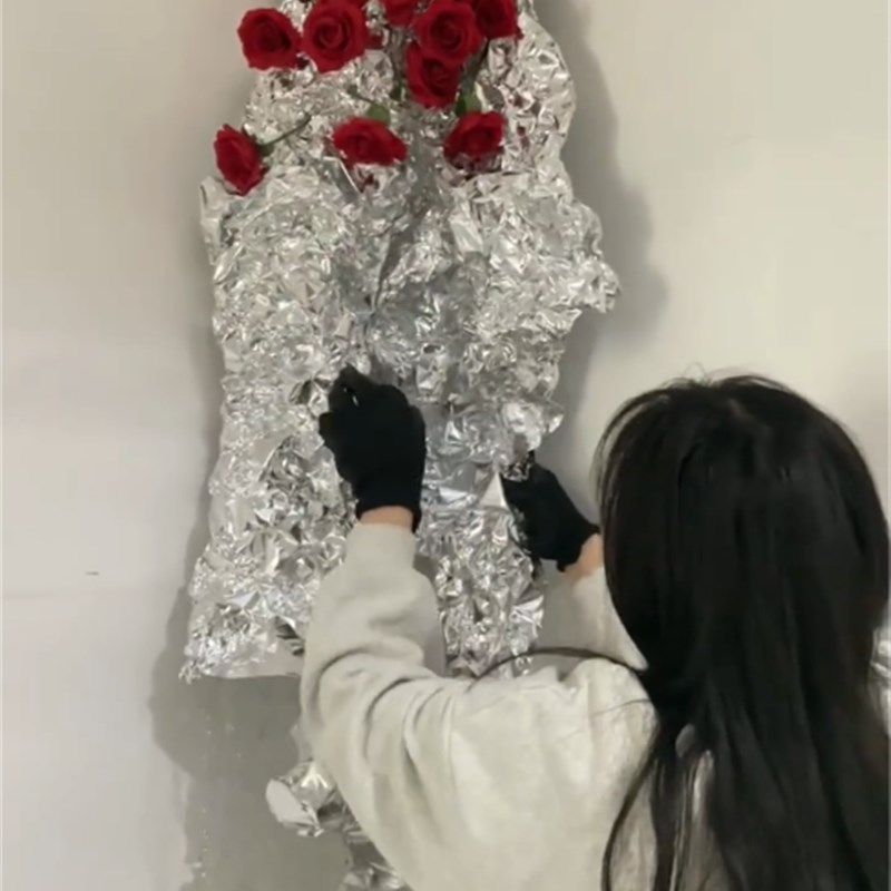 插花泥锡纸长方形小尺寸鲜花泥锡纸手工活锁水锡纸打包保温保湿