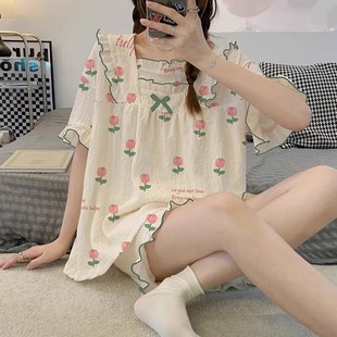 2024新款 长裤 三件套装 夏季 可爱甜美家居服 春秋季 天薄款 睡衣女短袖