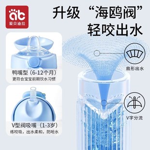 学饮杯鸭嘴杯家用3岁6个月以上儿童喝水直饮杯大龄宝宝吸管牛奶瓶