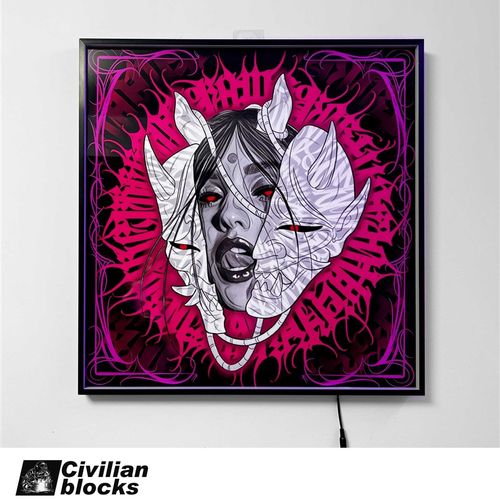 西海岸般若花体字奇卡诺店铺装饰开业礼品客厅背景墙发光装饰画