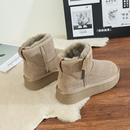 厚底纯羊毛雪地靴女短筒25年冬季新款皮毛一体靴女防滑侧拉链棉鞋