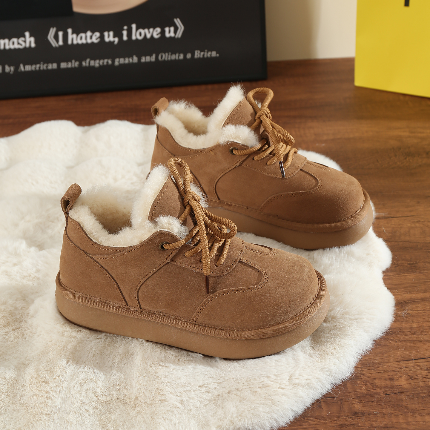 冬季雪地靴女加厚保暖羊毛棉鞋子