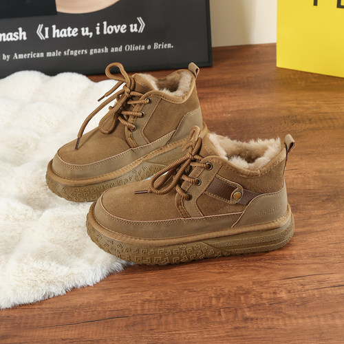 全羊毛雪地靴冬季系带保暖棉鞋子