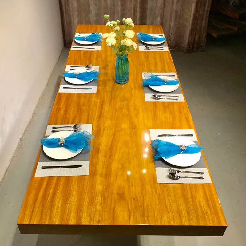 速发非洲黄实梨花桌大板茶桌原木红花梨办公书桌餐木茶台2米现货