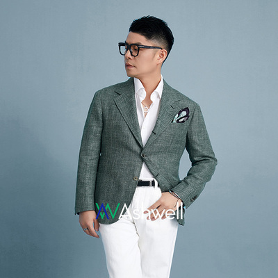 ASHWELL墨绿色意式休闲时尚西服