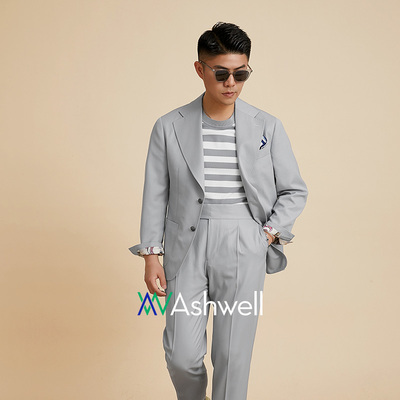 ASHWELL羊毛定制灰色西服套装