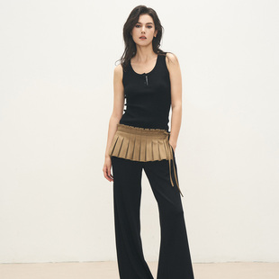 ANTIFORM背构 街头复古叠穿利器层次屁帘百褶裙片女2025秋冬新款