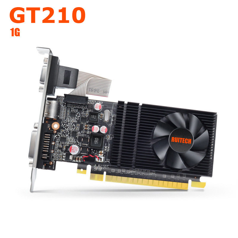 全新GT210 1G 64BIT小机箱一体机台式电脑显卡双屏亮机刀卡半高