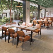 餐椅美式 法式 北欧工业风创意个性 复古靠背扶手椅餐厅舒适铁艺椅子