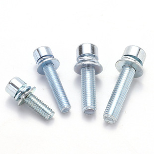 现货不锈钢螺丝 镀锌内六角组合螺钉圆柱头弹垫防松螺丝