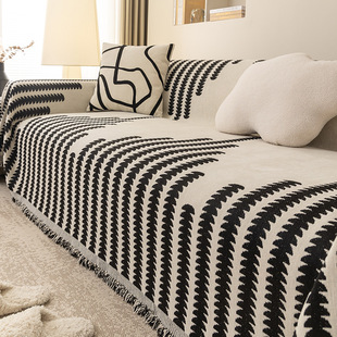 雪尼尔沙发垫北欧简约高级感四季通用防滑ins风沙发巾全包全盖布