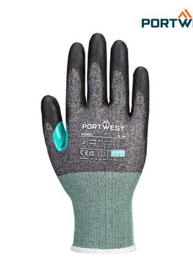 Portwest劳保手套加厚耐磨耐用防滑PU浸胶灵活A5防切割A660